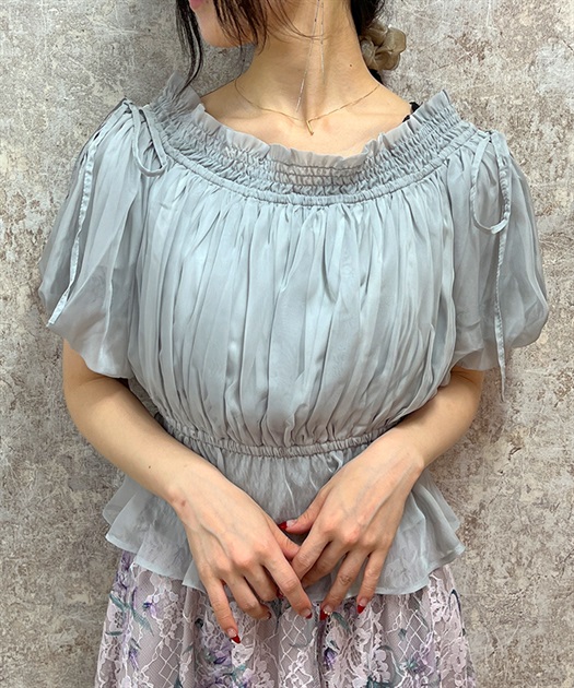 オーガンジーシャーリングブラウス | axes femme | axes femme オーガンジーシャーリングブラウス | axes femme | axes femme