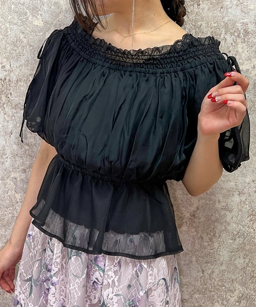 オーガンジーシャーリングブラウス【期間限定価格】 | outlet オーガンジーシャーリングブラウス【期間限定価格】 | outlet