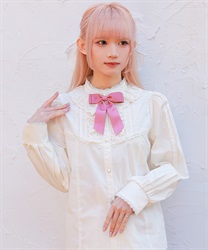 立ち襟コットンブラウス(生成り-M)