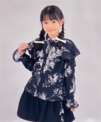 クラシカルケープブラウス【期間限定価格】(黒-120cm)