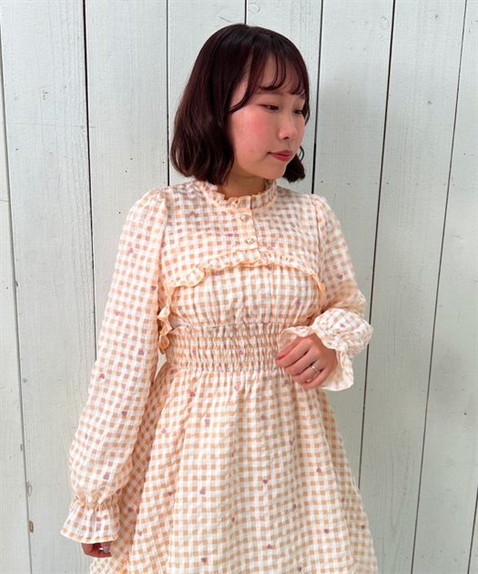 ハートドット刺繍ギンガムブラウス【期間限定価格】 | outlet ハートドット刺繍ギンガムブラウス【期間限定価格】 | outlet