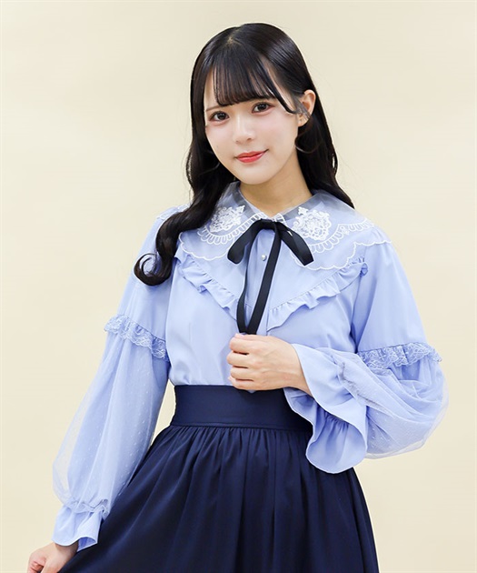 刺繍ビッグ襟ブラウス | outlet | axes femme online shop