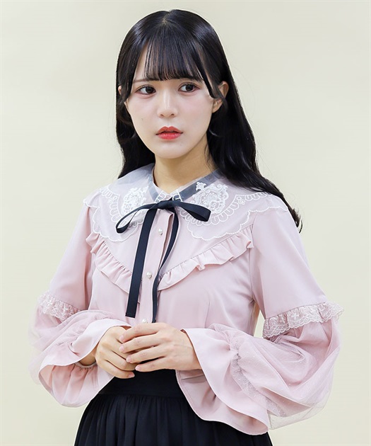 刺繍ビッグ襟ブラウス | outlet | axes femme online shop 刺繍ビッグ襟ブラウス | outlet | axes femme online shop