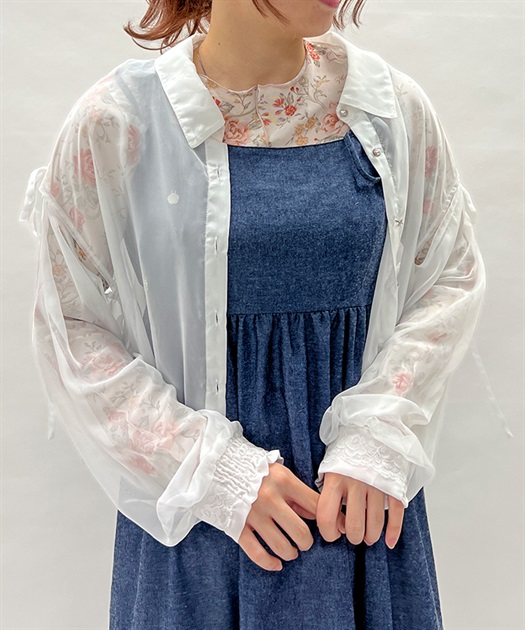 肩開きシアーシャツ | outlet | axes femme online shop 肩開きシアーシャツ | outlet | axes femme online shop