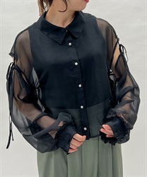 肩開きシアーシャツ | outlet | axes femme online shop 肩開きシアーシャツ | outlet | axes femme online shop