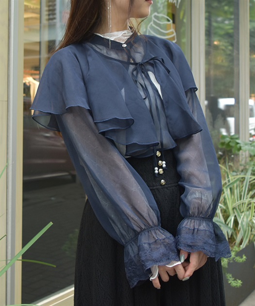 ケープ付ラメショートブラウス | レディース服・レディース ケープ付ラメショートブラウス | レディース服・レディース