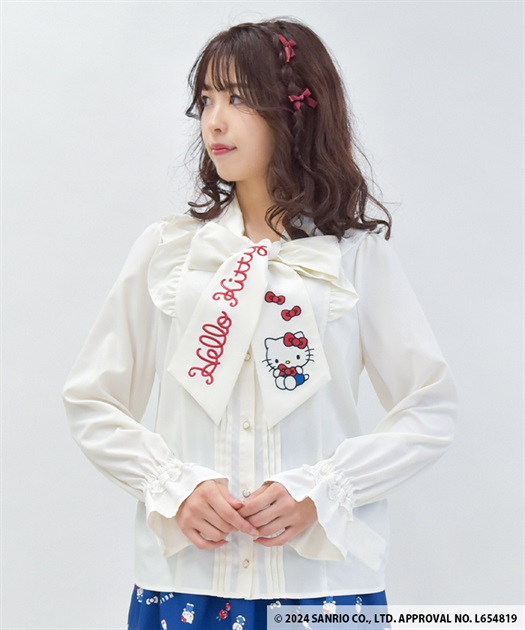 ハローキティ刺繍ブラウス | axes femme | axes femme online shop ハローキティ刺繍ブラウス | axes femme | axes femme online shop
