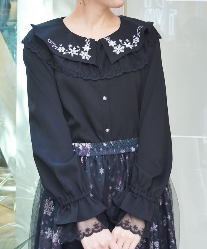 スノー・ローズ刺繍ブラウス【WEB先行販売】 | axes femme online shop