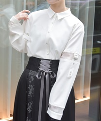 ハトメシャツチュニック(白-F)