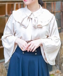 姫袖風リボン付フリルブラウス【WEB限定価格】(クリーム-F)