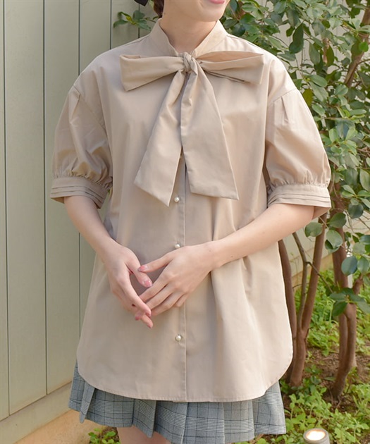 ビッグリボン半袖ブラウス | レディース服・レディース ビッグリボン半袖ブラウス | レディース服・レディース