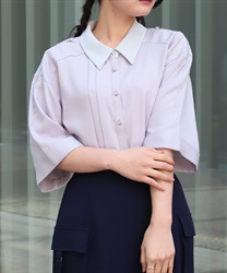 ダブルジップブラウス(グレー-F)