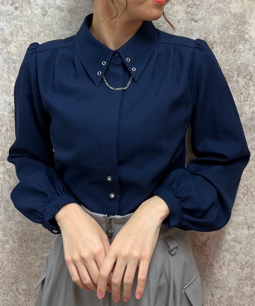 チェーン付コルセット風ブラウス | outlet | axes femme online shop