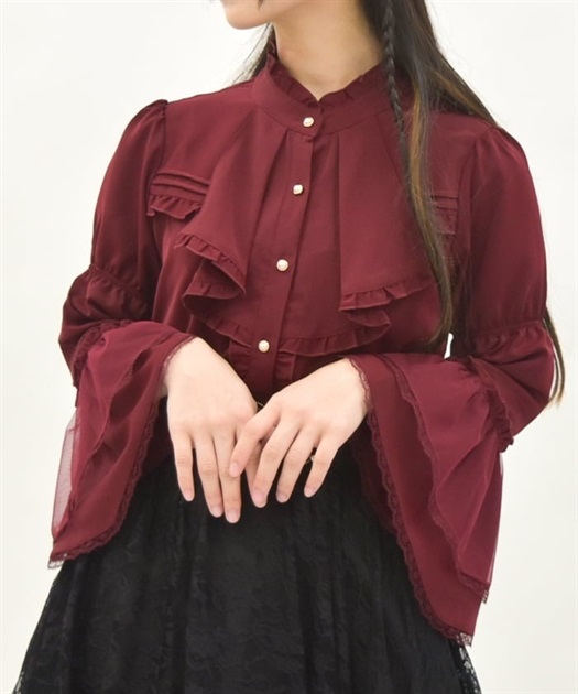 フロントフリル姫袖風ブラウス | outlet | axes femme online shop