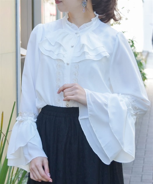 ジャボ風フリルブラウス | レディース服・レディース ジャボ風フリルブラウス | レディース服・レディース