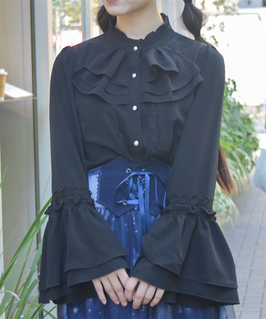 ジャボ風フリルブラウス | axes femme | axes femme online shop ジャボ風フリルブラウス | axes femme | axes femme online shop