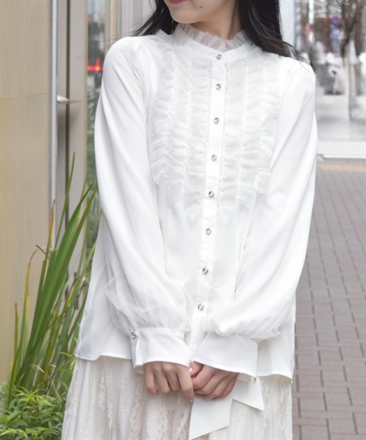チュールフリルブラウス | outlet | axes femme online shop