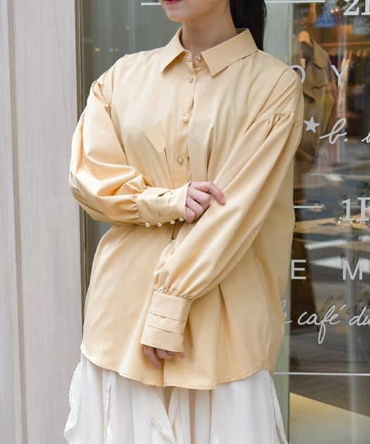 袖デザインとろみロングブラウス【2点10%OFF対象商品】