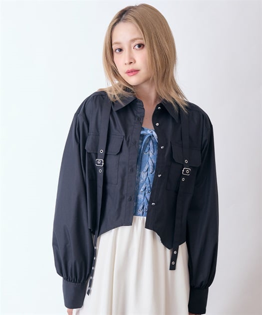 ハトメ使いショートシャツ【2点10%OFF対象商品】