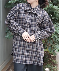 ボリューム袖リボンシャツ(Ｄグリーン-F)