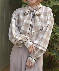 ラインリボンオーバーシャツ(モカ-F)