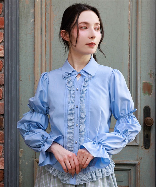 シャーリングスリーブブラウス【予約】