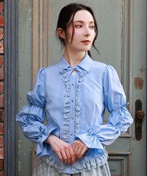 シャーリングスリーブブラウス【予約】