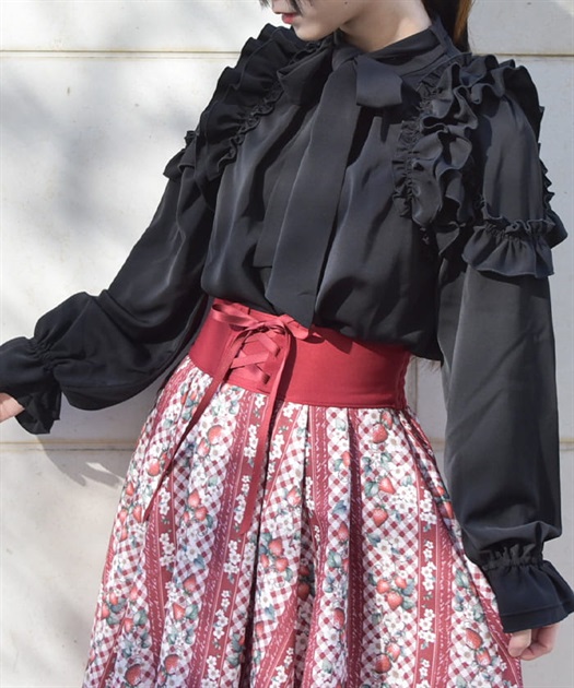 リボン付フリルデザインブラウス | レディース服・レディース リボン付フリルデザインブラウス | レディース服・レディース