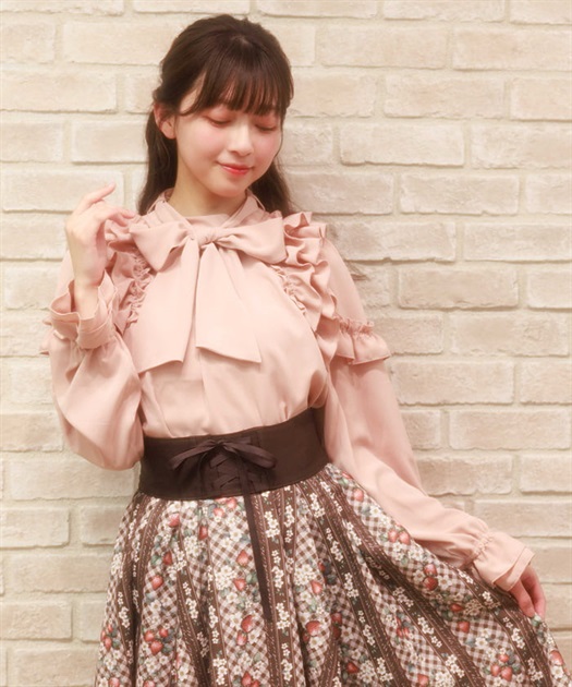 リボン付フリルデザインブラウス | レディース服・レディース リボン付フリルデザインブラウス | レディース服・レディース