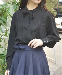 マルチＷＡＹリボンブラウス(黒-F)