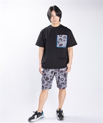 オリエンタル柄ショートパンツ(黒-M)