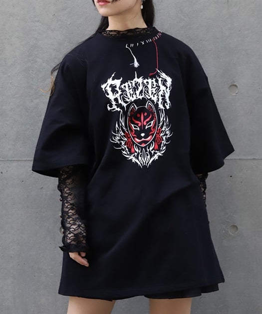 狐面ロゴプリント半袖Ｔシャツ