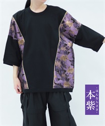 和柄切替Ｔシャツ(本紫-M)