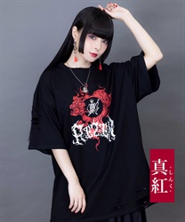 地獄太夫プリントＴシャツ(真紅-M)