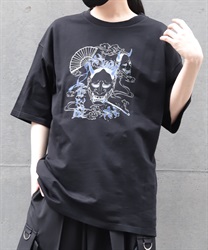般若×煙管Ｔシャツ(瑠璃色-F)