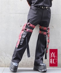 和柄ジャガードベルト付カーゴパンツ【Web先行販売】(真紅-S)