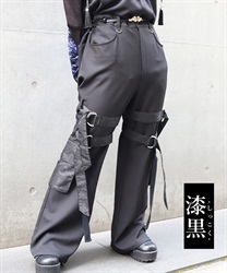 和柄ジャガードベルト付カーゴパンツ【Web先行販売】(漆黒-S)