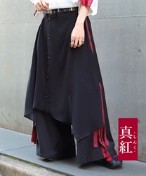彼岸花レイヤード袴パンツ(真紅-S)