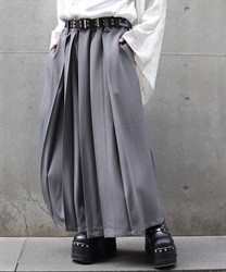 プリーツ袴パンツ(灰色-S)