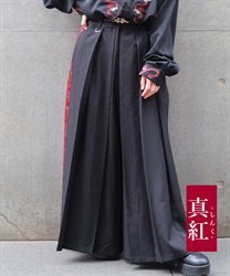 ジャガード切替袴パンツ(真紅-S)
