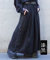 ジャガード切替袴パンツ(漆黒-S)