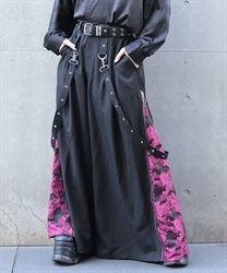 サス付ジャガードジップ袴パンツ(桜色-S)