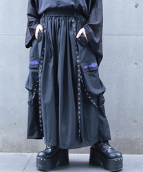 牡丹刺繍袴パンツ(瑠璃色-S)