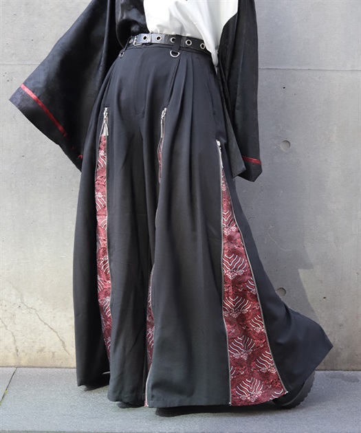 浪幕ジャガードジップ袴パンツ