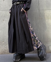 鶴×月プリーツ袴パンツ(京紫-S)