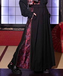 鶴×月プリーツ袴パンツ(真紅-S)