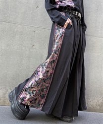 鶴×月プリーツ袴パンツ(桜色-S)