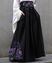 藤×和傘刺繍袴パンツ(藤色-S)