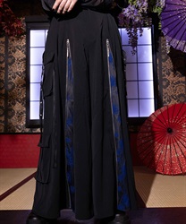 彼岸花ジップカーゴ袴パンツ(瑠璃色-S)