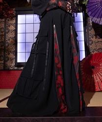 彼岸花ジップカーゴ袴パンツ(真紅-S)